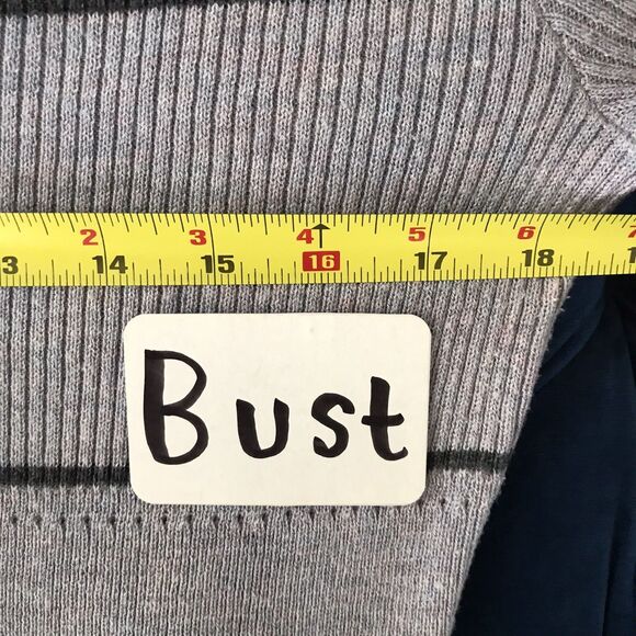 Smartwool Lilac Gray Striped V Neck Long Sleeve Stretch Knit Pullover Top - S - Picture 7 of 10